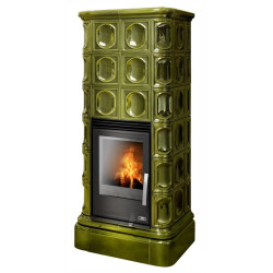 Kachlová kamna ABX Kaledonie s výměníkem, zelená 